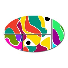 Colorful Windows  Oval Magnet