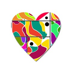 Colorful Windows  Heart Magnet by Valentinaart