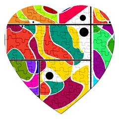 Colorful Windows  Jigsaw Puzzle (heart)