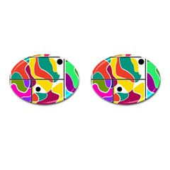 Colorful Windows  Cufflinks (oval) by Valentinaart