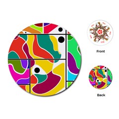 Colorful Windows  Playing Cards (round)  by Valentinaart