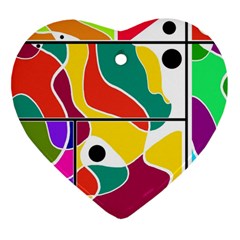 Colorful Windows  Heart Ornament (2 Sides)