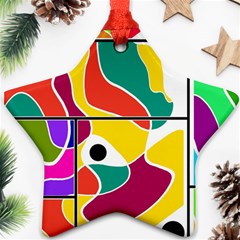 Colorful Windows  Star Ornament (two Sides) 