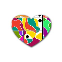 Colorful Windows  Heart Coaster (4 Pack) 