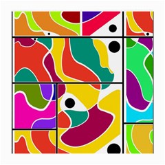 Colorful Windows  Medium Glasses Cloth (2-side) by Valentinaart