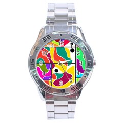 Colorful Windows  Stainless Steel Analogue Watch by Valentinaart