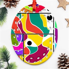 Colorful Windows  Oval Filigree Ornament (2-side)  by Valentinaart