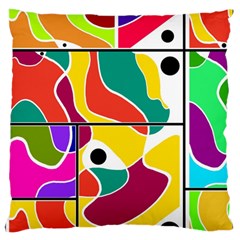 Colorful Windows  Large Flano Cushion Case (one Side)