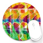 Abstract sunrise Round Mousepads Front