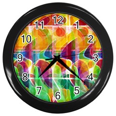 Abstract Sunrise Wall Clocks (black)