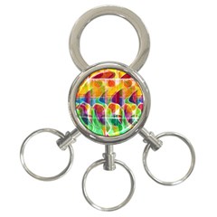 Abstract Sunrise 3-ring Key Chains by Valentinaart