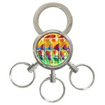 Abstract sunrise 3-Ring Key Chains Front