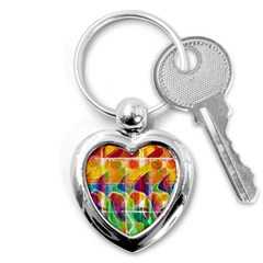 Abstract Sunrise Key Chains (heart) 