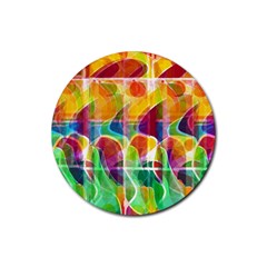 Abstract Sunrise Rubber Coaster (round) 