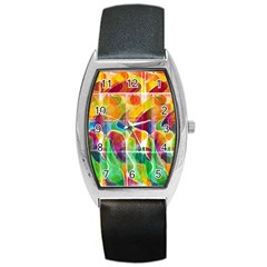 Abstract Sunrise Barrel Style Metal Watch by Valentinaart