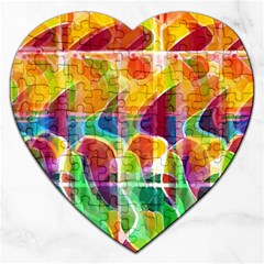 Abstract Sunrise Jigsaw Puzzle (heart)