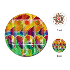 Abstract Sunrise Playing Cards (round) 