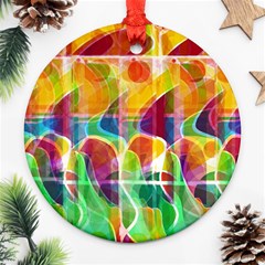 Abstract Sunrise Round Ornament (two Sides) 