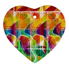 Abstract Sunrise Heart Ornament (2 Sides)