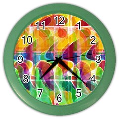 Abstract Sunrise Color Wall Clocks by Valentinaart