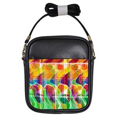 Abstract Sunrise Girls Sling Bags