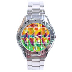 Abstract Sunrise Stainless Steel Analogue Watch by Valentinaart