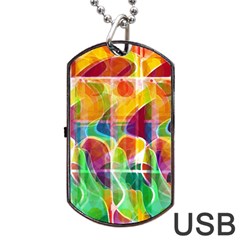 Abstract Sunrise Dog Tag Usb Flash (two Sides)  by Valentinaart