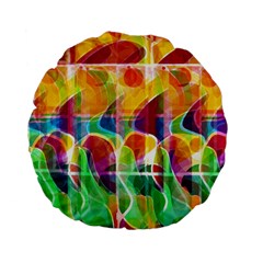 Abstract Sunrise Standard 15  Premium Flano Round Cushions