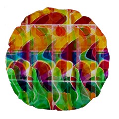 Abstract Sunrise Large 18  Premium Flano Round Cushions