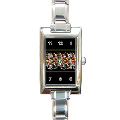 Colorful barbwire  Rectangle Italian Charm Watch