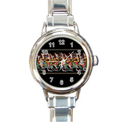 Colorful barbwire  Round Italian Charm Watch