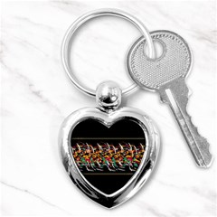 Colorful barbwire  Key Chains (Heart) 