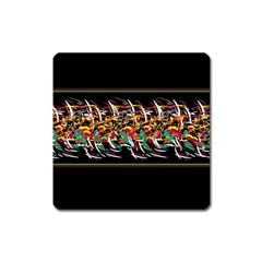 Colorful barbwire  Square Magnet