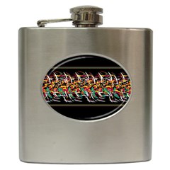 Colorful barbwire  Hip Flask (6 oz)