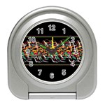 Colorful barbwire  Travel Alarm Clocks Front