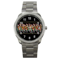 Colorful barbwire  Sport Metal Watch