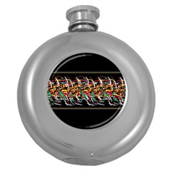 Colorful barbwire  Round Hip Flask (5 oz)