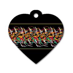 Colorful barbwire  Dog Tag Heart (One Side)