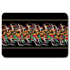 Colorful barbwire  Large Doormat 