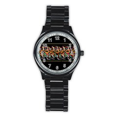 Colorful barbwire  Stainless Steel Round Watch