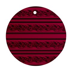 Red Barbwire Pattern Ornament (round) 