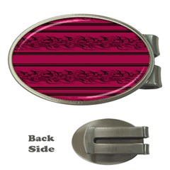 Red Barbwire Pattern Money Clips (oval) 