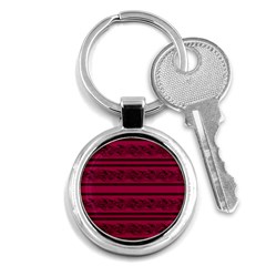 Red Barbwire Pattern Key Chains (round) 