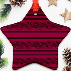 Red Barbwire Pattern Star Ornament (two Sides) 