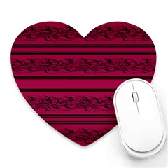 Red Barbwire Pattern Heart Mousepads