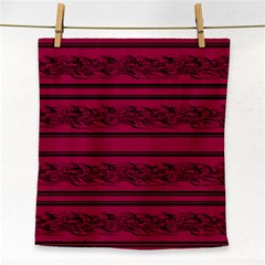 Red Barbwire Pattern Face Towel