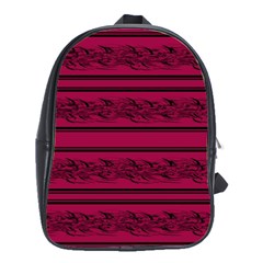 Red Barbwire Pattern School Bags(large)  by Valentinaart