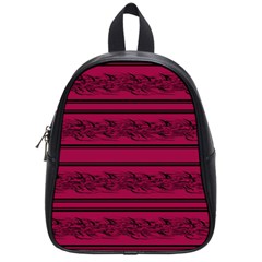 Red Barbwire Pattern School Bags (small)  by Valentinaart