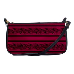 Red Barbwire Pattern Shoulder Clutch Bags by Valentinaart