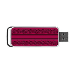 Red Barbwire Pattern Portable Usb Flash (two Sides) by Valentinaart